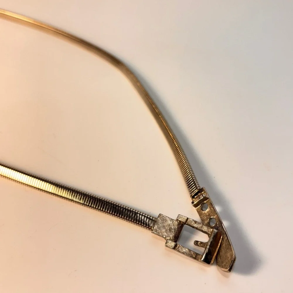 Vintage Accessocraft Snake Chain Belt Silver Skinny Minimalist MCM Boho‎ 24 inch